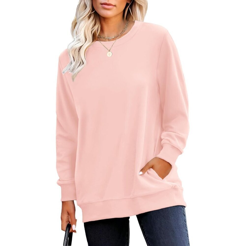 Women’s Crewneck Sweatshirt Cozy Warm Pockets Long Sleeve Fall Casual